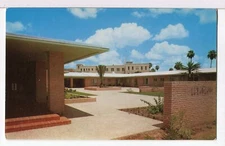 1960 - Entrance/Patio, Luearlam Manor Home for Seniors, Brownsville TX Postcard