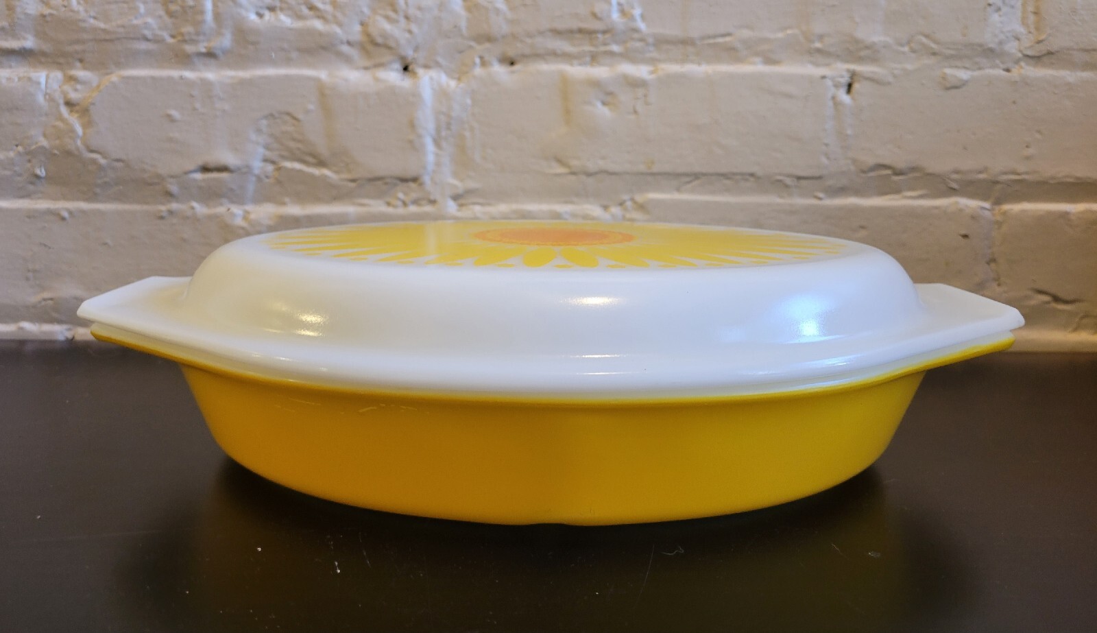 Vintage Pyrex Sunflower Daisy Divided Casserole Dish w/Lid 1.5 Quart eBay