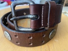 Vintage Distressed Armani Jeans Metal Studded Belt Rare Made In USA