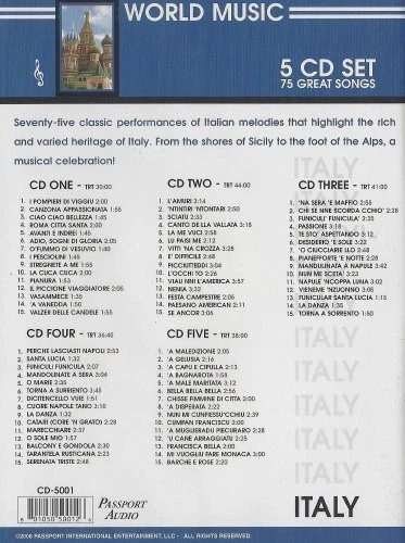 Various - World Music-Italy - 5 CD-Set, 75 Great Songs, Classic Performances - Bild 2 von 2