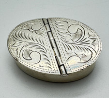 Pillendose Schmuckdose Silberdose 925 Silber Dose Schnupftabak Floral doppel