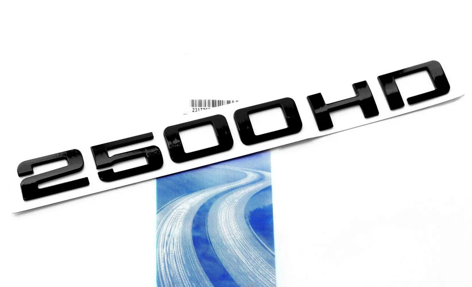 2x Insignia emblema OEM 2500HD para puerta Silverado Sierra negra Foto 2 de 4