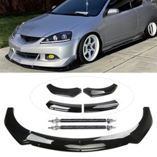Front Bumper Lip Chin Spoiler With Strut Rod For Acura Rsx Dc5 Glossy Black Body