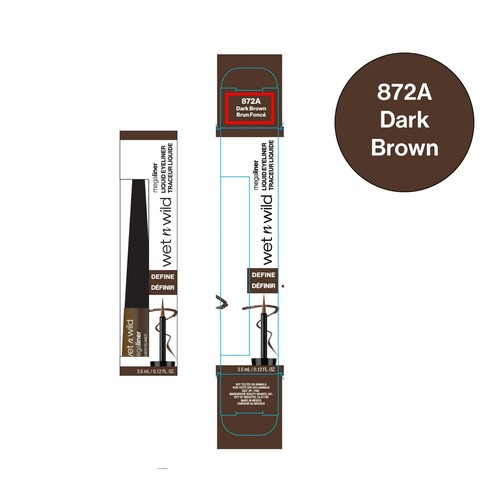 Wet n Wild  MEGALINER liquid Eyeliner, 872A Dark Brown  .12 fl oz - Picture 4 of 9