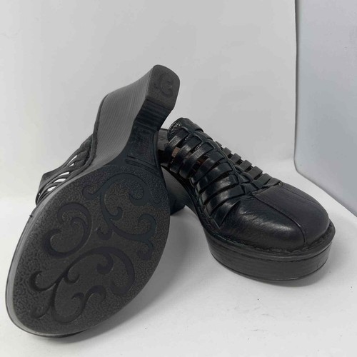 Born Black Handcrafted Clogs Women Size 6 - Picture 6 of 9