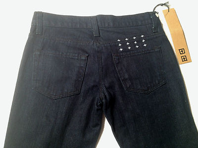 NEW - NWT - RRP $349 - Womens Stretchy Rare Tsubi 'SKINNY ZIP' Blue Squawk Jeans
