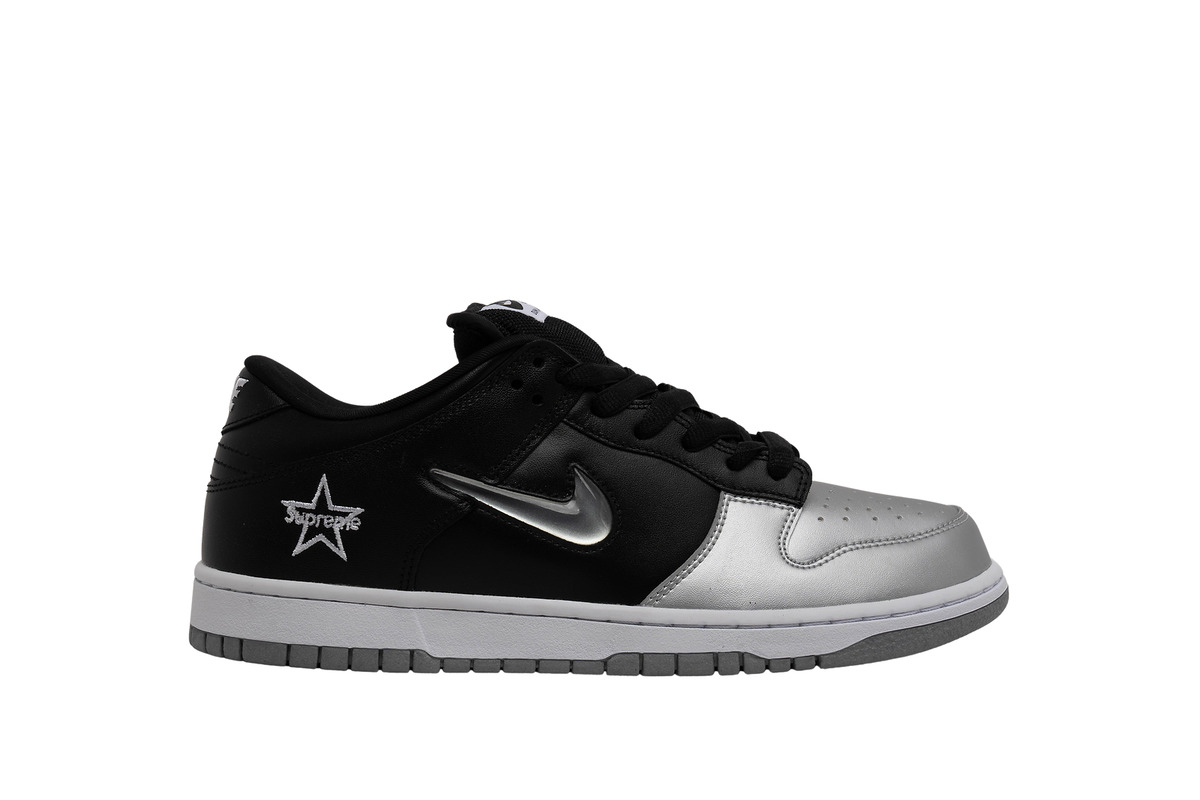 Nike Supreme x Dunk SB QS Low Metallic Silver