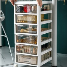Plastic Storage Drawers Tower Unit Desktop Files Cabinet Make Up Box With Wheels