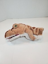 Aurora Plush Hand Puppet Brown Tan Dinosaur T-Rex