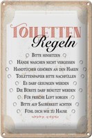 Blechschild Spruch Toiletten Regeln Bitte Hinsetzen 20X30 Cm Schild Tin Sign