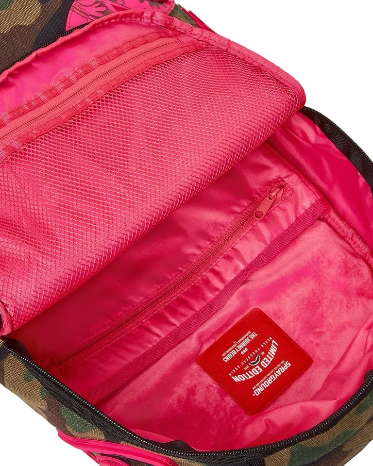 SPRAYGROUND DROP ZONE CAMUFLAJE CON BOCA DE TIBURÓN ROSA EDICIÓN LIMITADA *SOLDOUT EN TODAS PARTES Foto 3 de 4