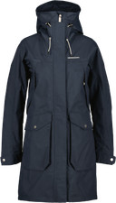 New Didriksons Thelma Womens Waterproof Parka Coat Navy Ladies Uk 8-18