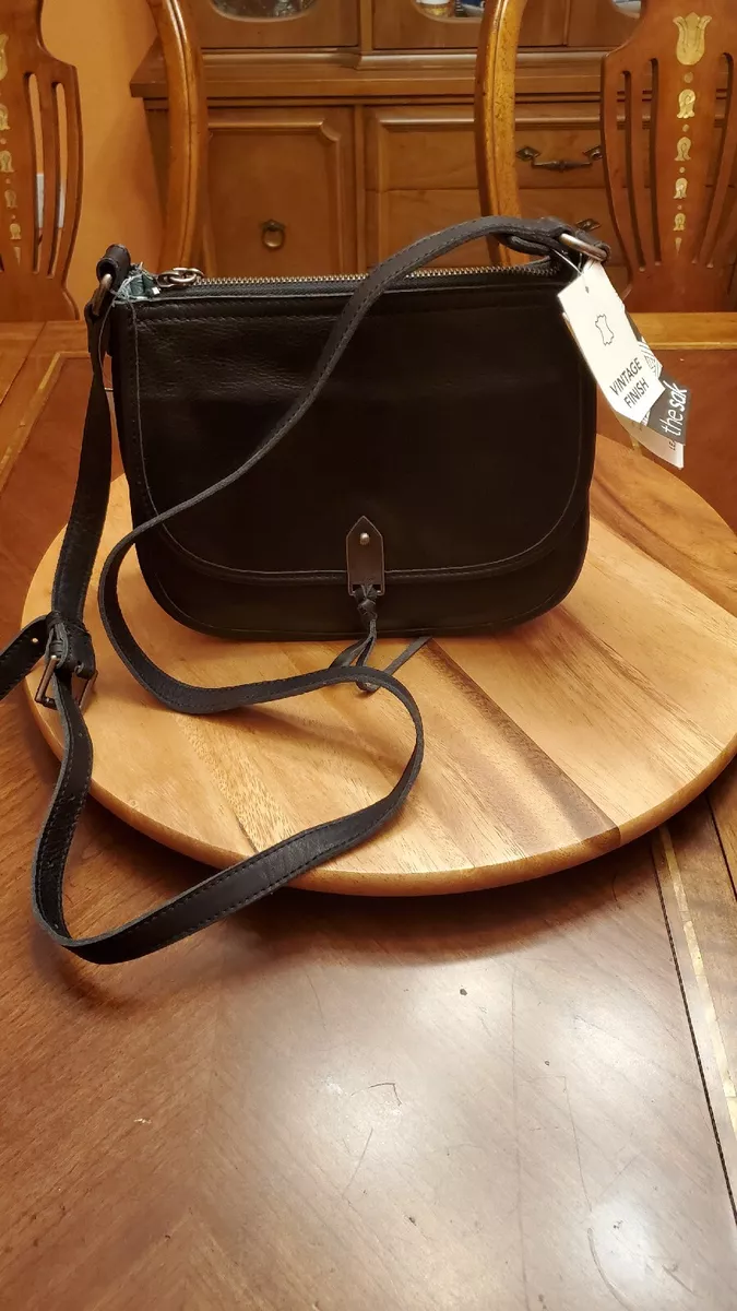 THE SAK Women s Brown Playa Crossbody Embossed Strap Saddle Bag