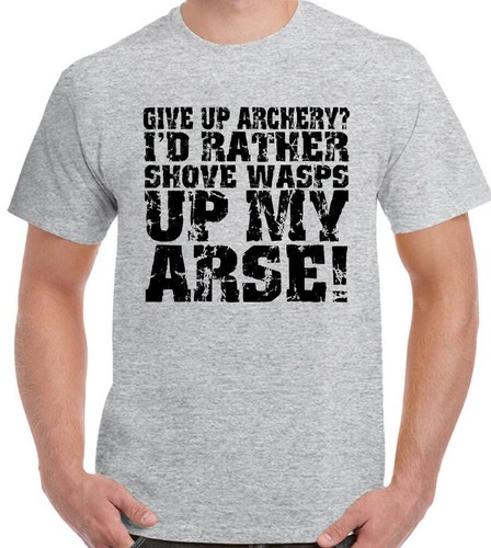 Archery T-Shirt Mens Funny Archer Bow And Arrow Target Kit Give Up - Picture 18 of 25