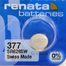 1 x 377 SR626SW SR66 AG4 606 BA Watch Battery Silver 1.5V quartz renata