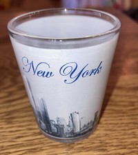 Shot Glass Souvenir NYC New York City , Twin Towers, Skyline
