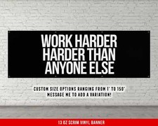 Motivational Gym Vinyl Banner - Work Harder Fitness Wall Art