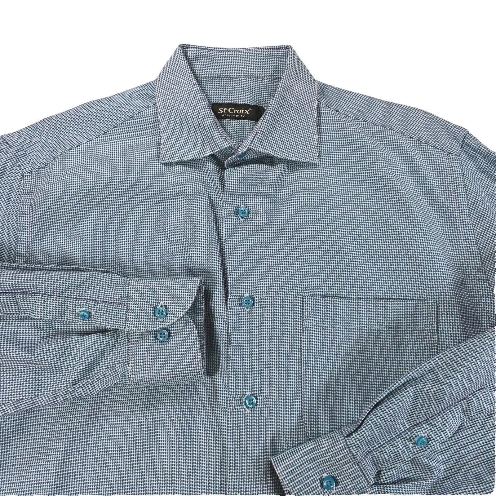 Botón Casual geométrica St. Croix Algodón-Down Shirts for Men