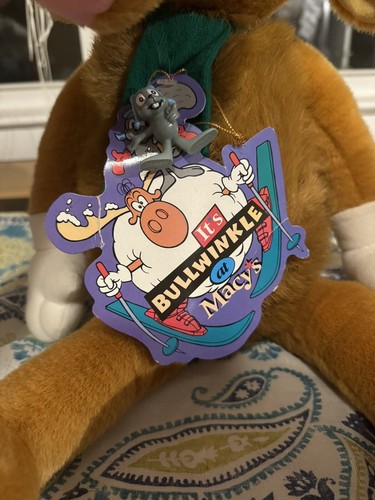 VTG Rocky Bullwinkle Moose Plush Large 24" Macy's Stuffed Animal W Ornament - Picture 5 of 8