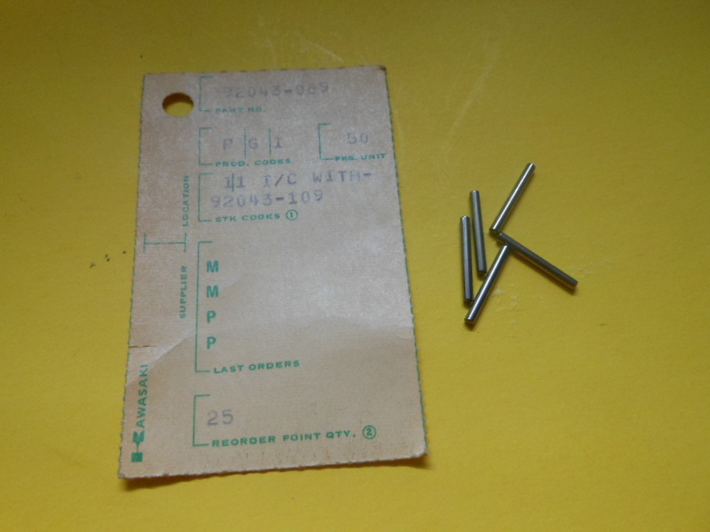 NOS OEM FACTORY KAWASAKI 1973 1974 1975 Z1 PIN QTY5 92043