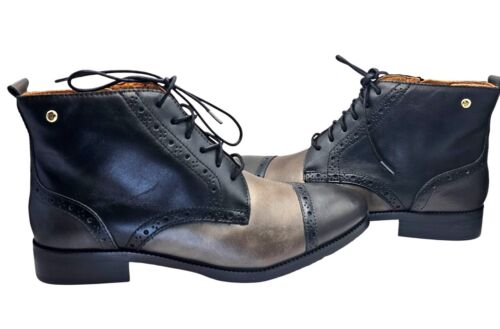 Pikolinos 8.5 Royal Flat Lace-Up Ankle Boots Lead EU 39 New w/Tag No Box - Picture 9 of 19