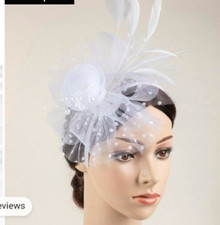Women Flower Feather Hand Work Fascinator For Party