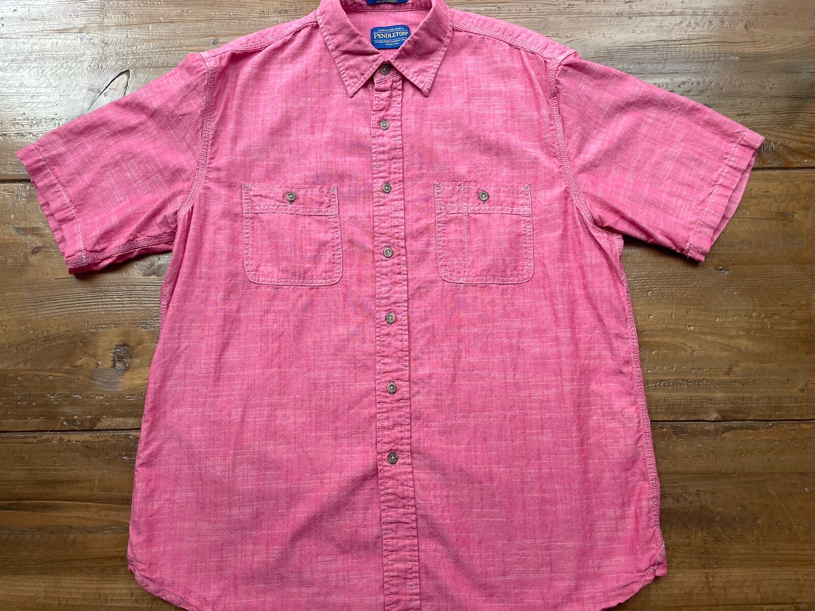 Pendleton Berkeley Shirt Red Chambray Short Sleev… - image 2