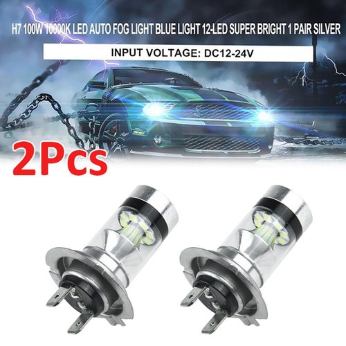 H7 100W 10000K White LED Car Headlight Fog Lamp Bulbs Long Lifespan Set