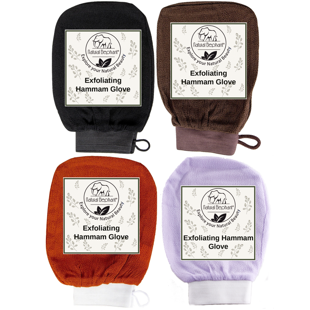 Natural Elephant Exfoliating Hammam Glove - Face and Body Exfoliator Mitt