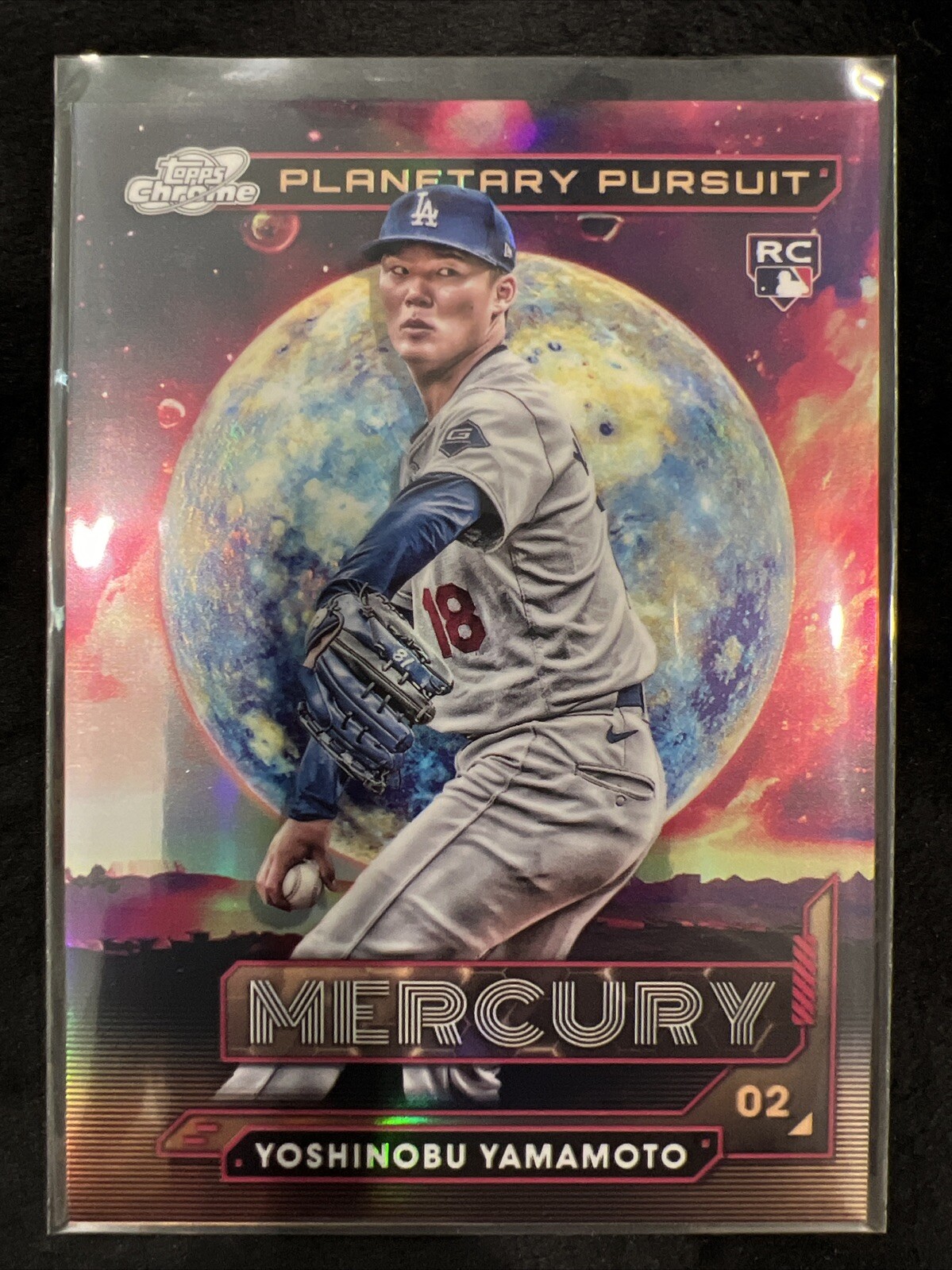 2024 Topps Cosmic Chrome Yoshinobu Yamamoto Planetary Pursuit Mercury RC #PPJ-3
