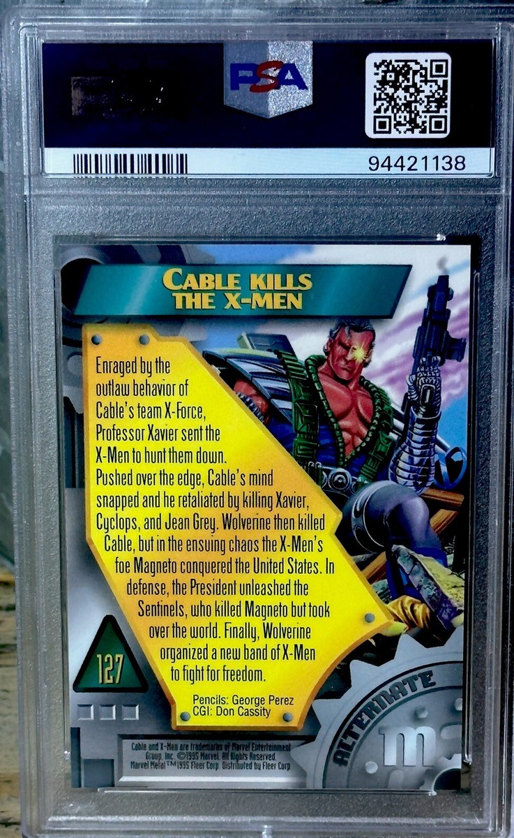 CABLE PSA 10 GRADED 90's MARVEL METAL CARD - GEM MINT 10 CABLE PSA 10 GRADED 90's MARVEL METAL CARD - GEM MINT 10