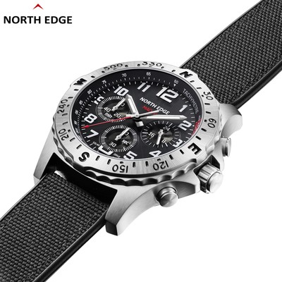 Solarbetriebene North Edge-Uhr Für Herren Outdoor-Uhr Aus Edelstahl BAK