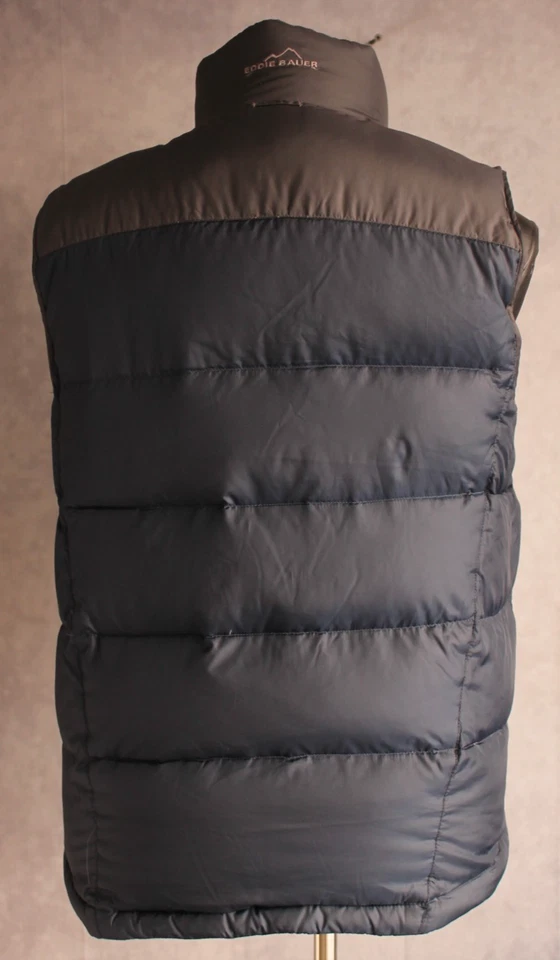 Eddie Bauer Premium Men's Goose Down Vest Size Small Blue Gray - Image 4 of 4