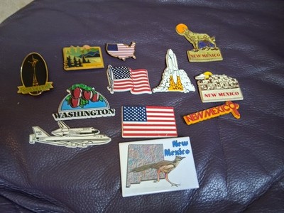 NASA Vintage Shuttle Discovery Seattle Flags New Mexico Washington 12 Magnets 