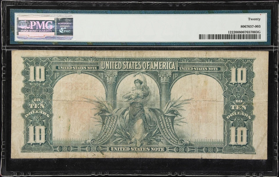 Fr. 122. 1901 $10 Legal Tender Note. PMG Very Fine 20. - Image 2 of 2