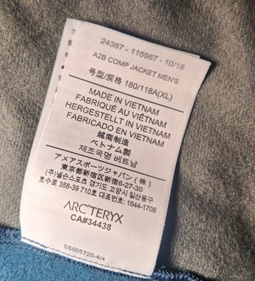 Arc'teryx A2B Comp Jacket Men's XL Full Zip Outdoor 100% Polyester