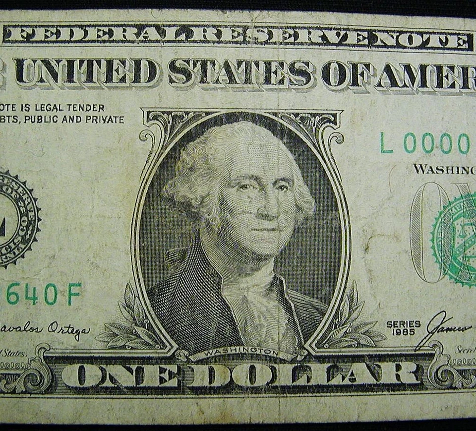 Series 1985  U. S.  One Dollar $1 FR Note Very Low Serial Number 5 ZEROS LOOK - Image 4 of 4