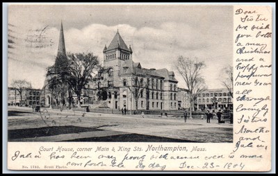 Postcard Court House, corner Main & King Sts. Northampton, Mass.   L95