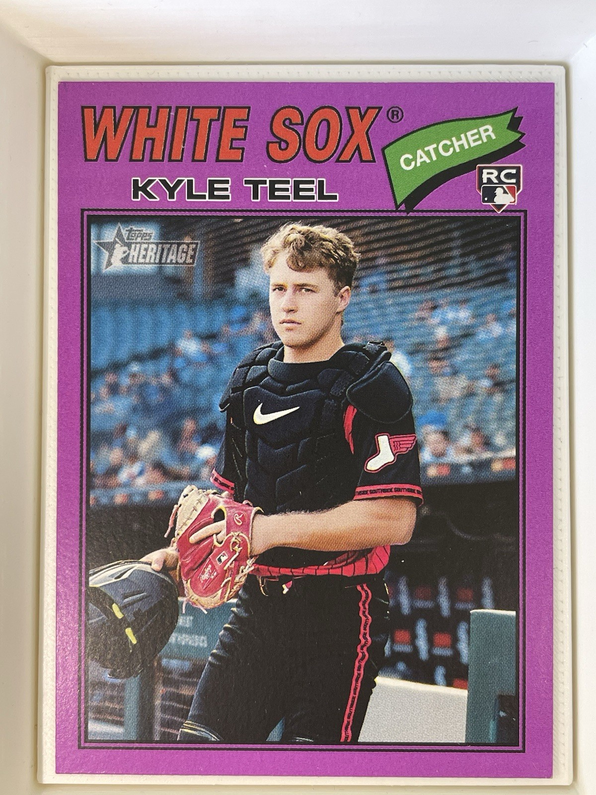 2026 Topps Heritage - Kyle Teel #182 Light Purple Border (RC) Chicago White Sox