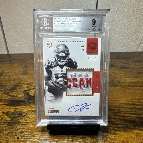 2017 PANINI ENCASED CHRIS GODWIN, #122 RPA -INSANE PATCH- /75 Mint 9 Auto 10