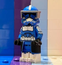 LEGO GCC Blue Commander Fox Clone Trooper Minifigure Custom Pad Printed NEW