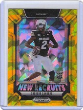 2025 Panini Prizm Draft Picks Shedeur Sanders Gold Ice New Recruits Rookie Card 