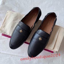 NIB Tory Burch Size 9.5 Ballet Loafer Nappa Leather Flat Shoe Black 87269