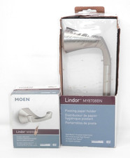 Moen LINDOR Pivoting Paper Holder  Robe Hook   Brushed Nickel Spot Resist NEW