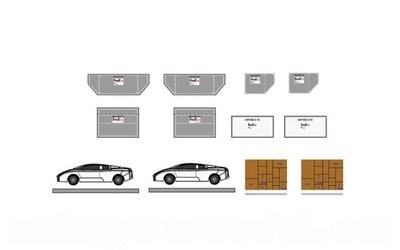 Flughafenfahrzeug Komplettmodell für Fantasy Wings für Fedex Cargo Container Set 1
