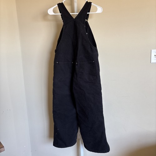 Carhartt Youth 10 Black Duck Cotton Canvas Overall Insulated Bibs - Picture 10 of 12