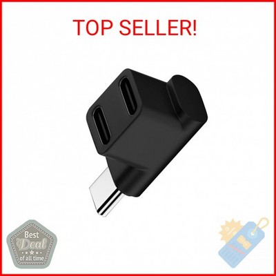 NFHK 10Gbps USB3.0 Type C Male to Dual Female Power Data Splitter Adapter Up Ang
