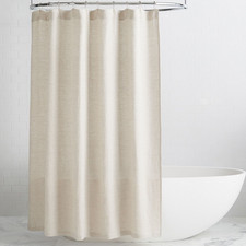 Pottery Barn European Flax Linen Waffle Shower Curtain Flax