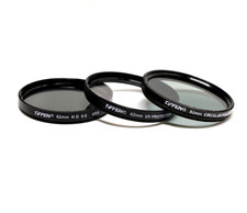 Tiffen 62mm Filters Set Of 3, Circular Polarizer, UV, ND 0.6 Neutral Density