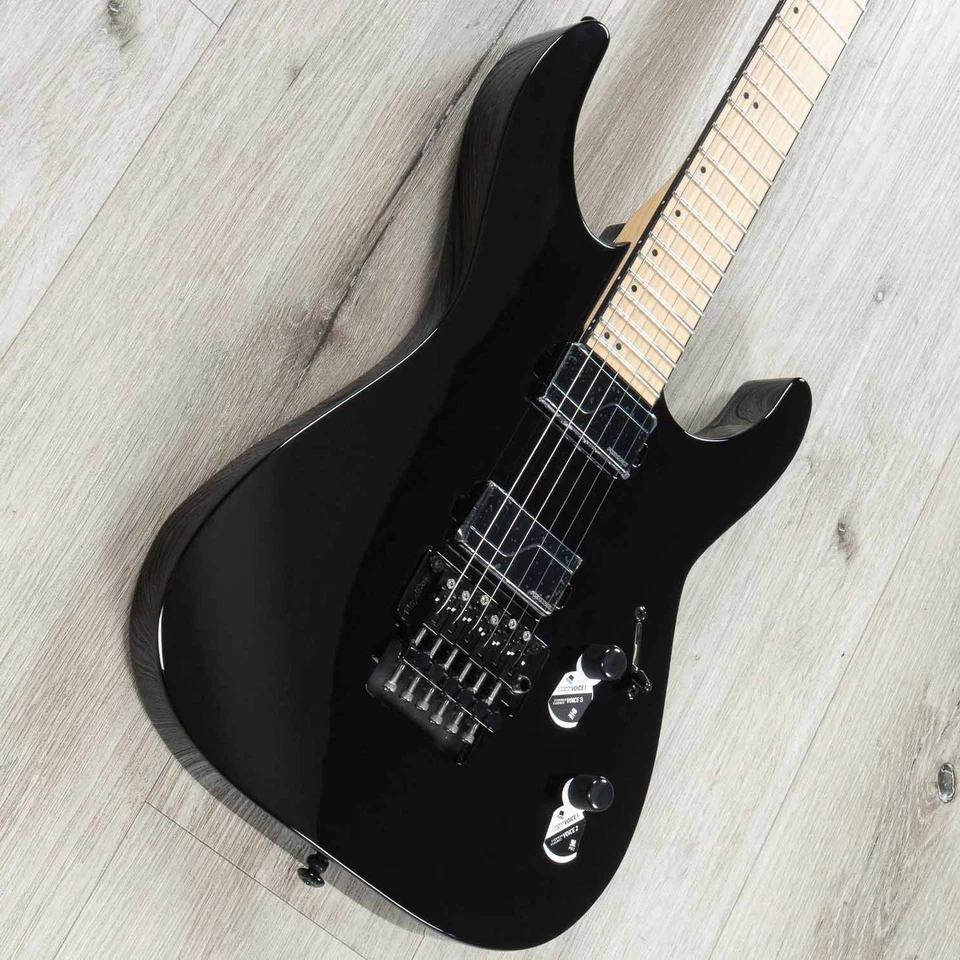 Guitarra de arce ESP LTD Deluxe M-1000, pastillas modernas Fishman Fluence, negro brillante Foto 3 de 4